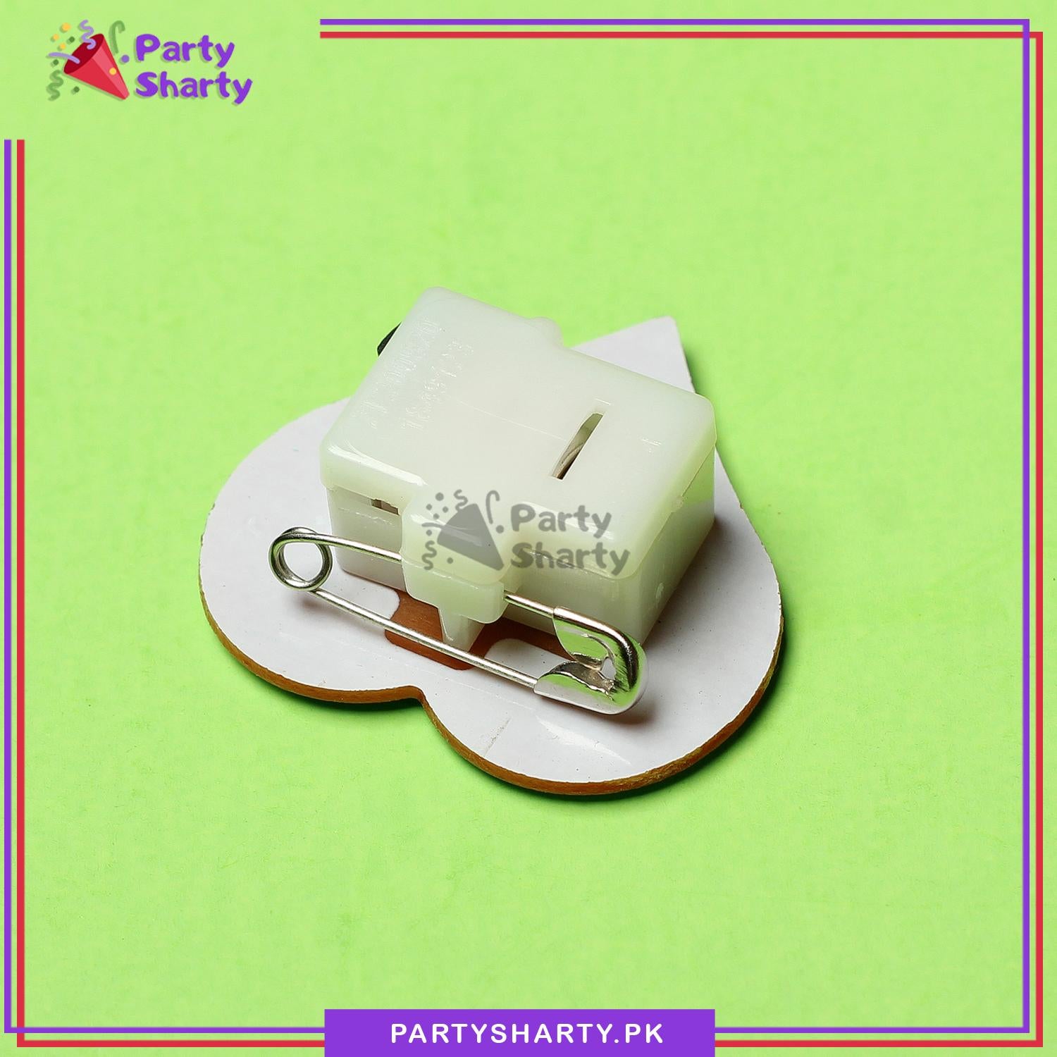 14th August Pakistan Day Flag Heart Shaped Multi Color LED Badge for Pakistan Independence Day Celebration