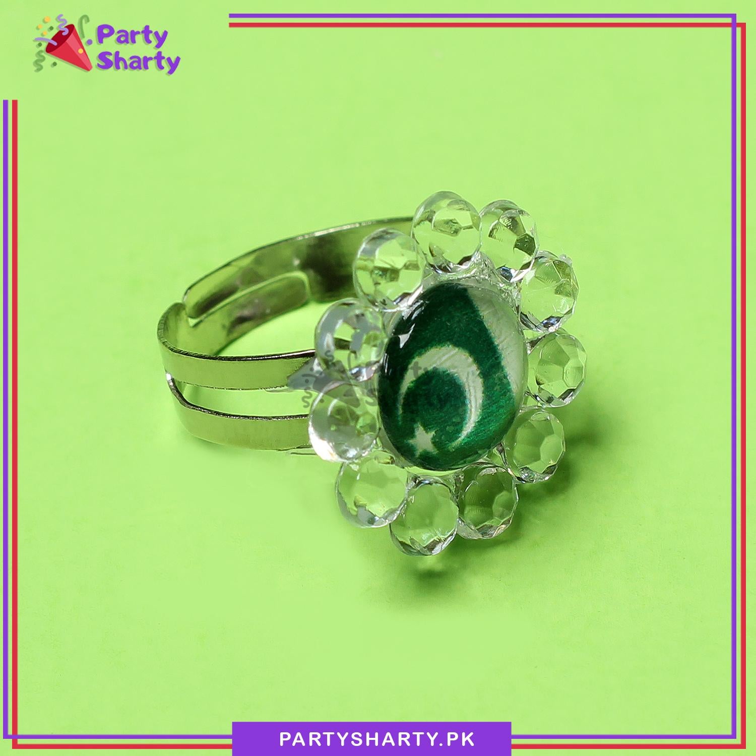 14th August Pakistan Flag Finger Ring For Independence Day Celebration