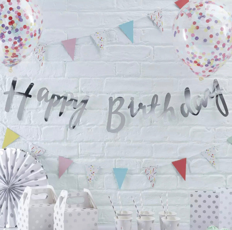 Happy Birthday Banner Bunting Garland for Birthday Parties and Decoration