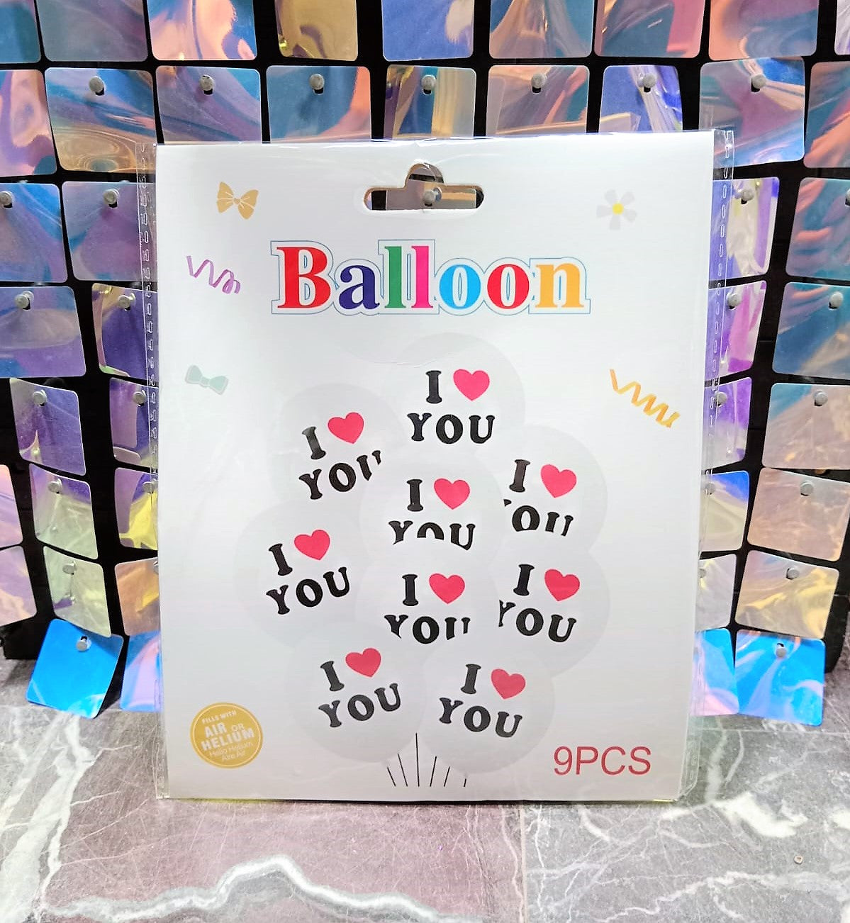 I Love You Printed White Latex Balloons For Birthday, Wedding, Anniversary & Valentine Party Decoration