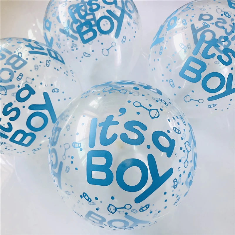 Printed Its a Girl / Its a Boy Transparent Latex Balloons for Baby Shower, Welcome Baby, Gender Reveal Decoration and Celebration
