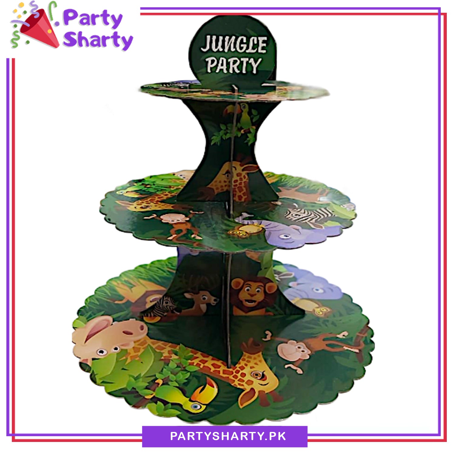 Jungle / Safari Theme Cupcake Stand For Theme Based Birthday Decoration & Celebration