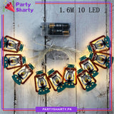 Colorful Lanterns Shaped Led Metal Fairy String Lights for Ramadan Decoration and Celebration (Warm Color)