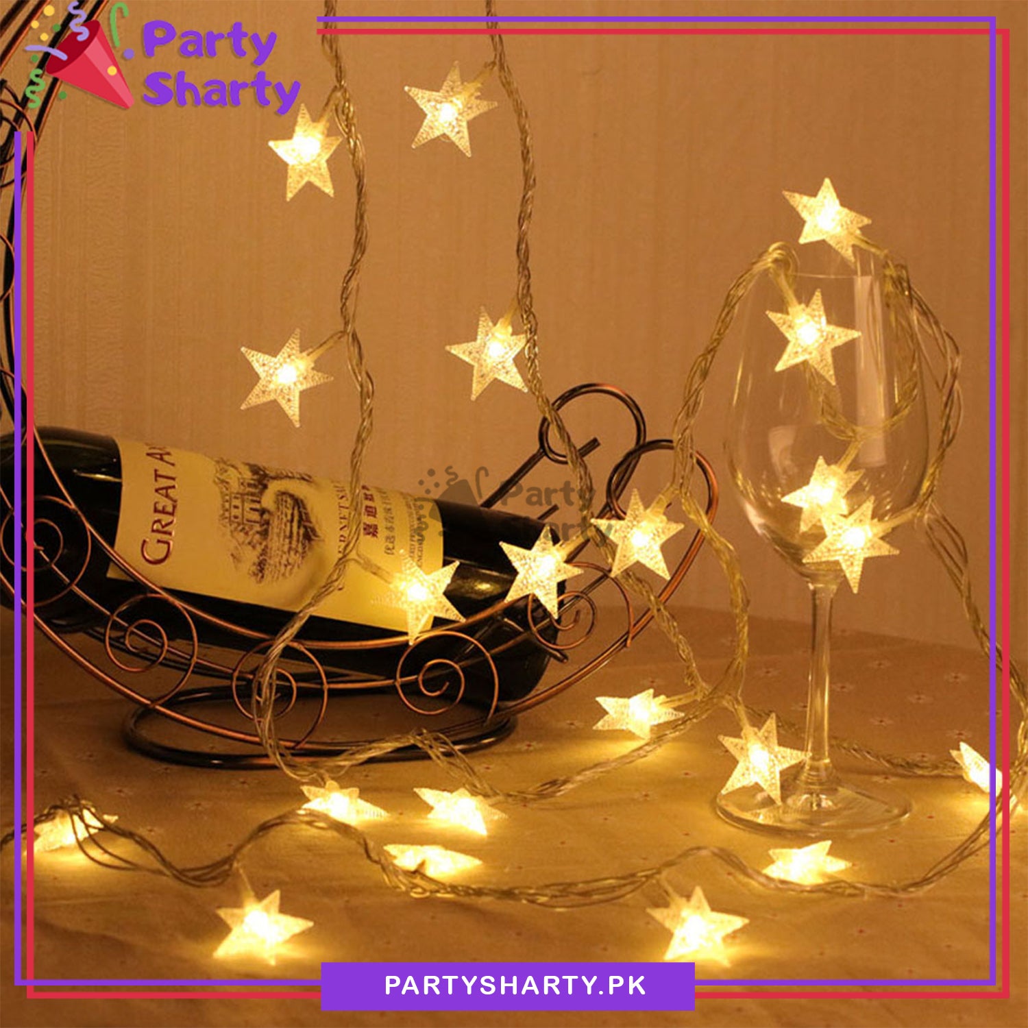 LED Star Fairy Light Battery Operated 20 Stars String Light For Room and Party Decoration