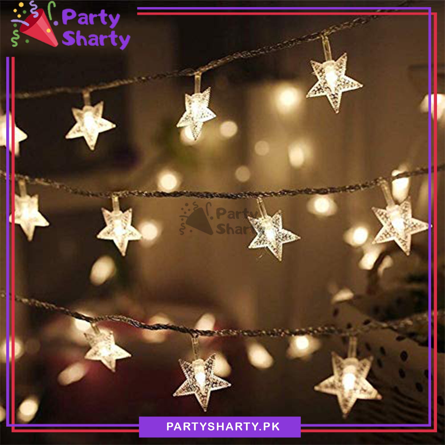 LED Star Fairy Light Battery Operated 20 Stars String Light For ...