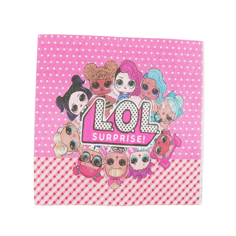 LOL Dolls Theme Paper Napkins For LOL Dolls Birthday Theme Party and Decoration