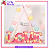 LOVE LED Marquee Lights LED Plastic Light Up Sign For Valentine Anniversary Night Light Wedding Birthday Party Decoration