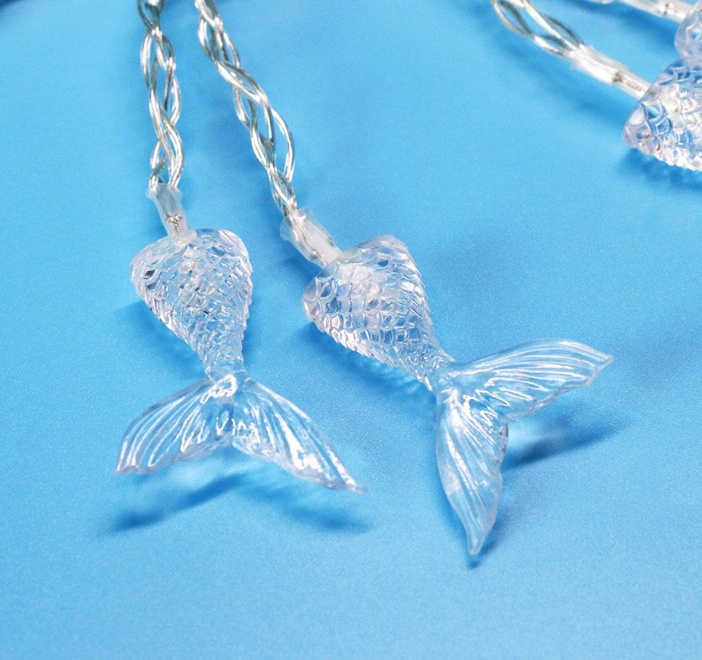 Mermaid Tail Shaped Crystal String Lights For Mermaid Theme Decoration