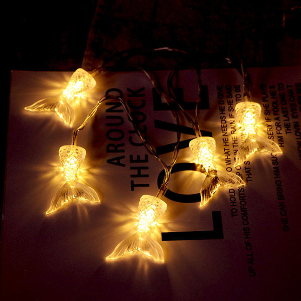 Mermaid Tail Shaped Crystal String Lights For Mermaid Theme