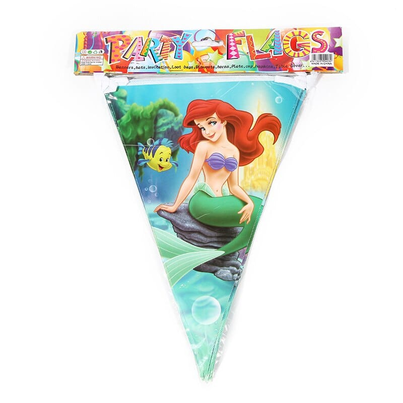 Mermaid Party Flags Pack of 10 For Mermaid Birthday Theme Decoration