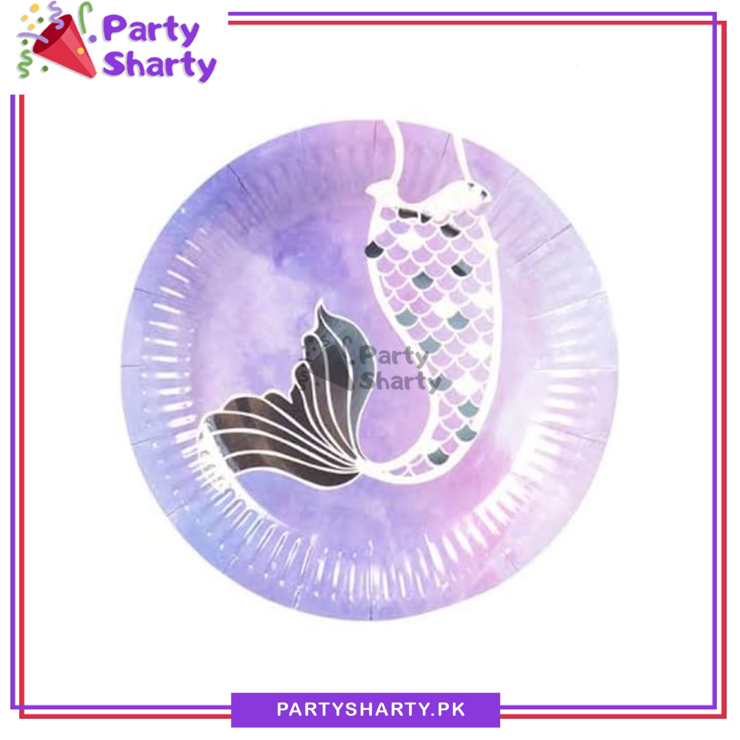 Mermaid Theme Iridescent Dessert Paper Plates for Mermaid Theme Party Decoration