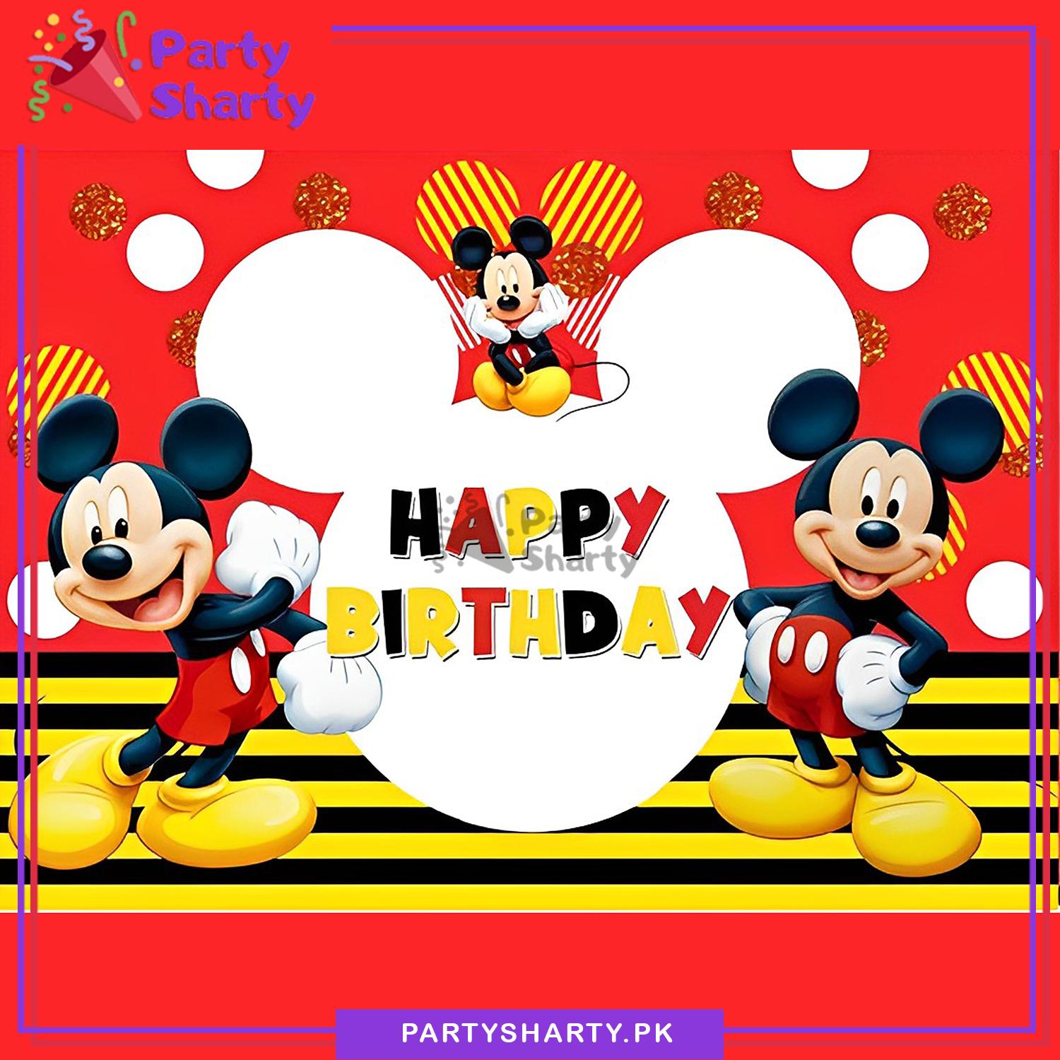 Mickey Mouse Theme Panaflex backdrop For Theme Based Birthday Decoration and Celebration