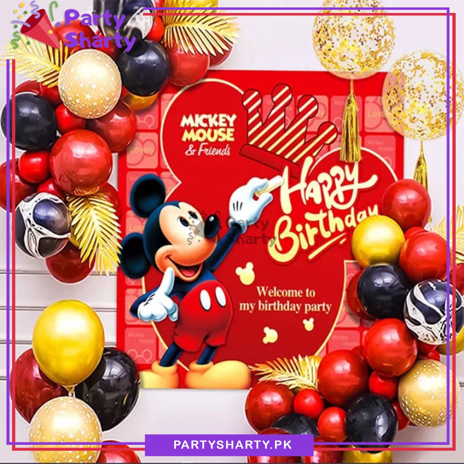 Happy Birthday Mickey Mouse Theme Set For Mickey Mouse Theme Birthday Decoration and Celebration