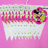 Minnie Mouse Theme Party Flags Pack of 10 For Minnie Mouse Birthday Theme Decoration