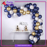 102pcs Navy Blue, Golden & Silver Balloon Garland Set For Party Event Decoration