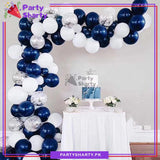 102pcs Navy Blue & White Balloon Garland Set For Party Decoration