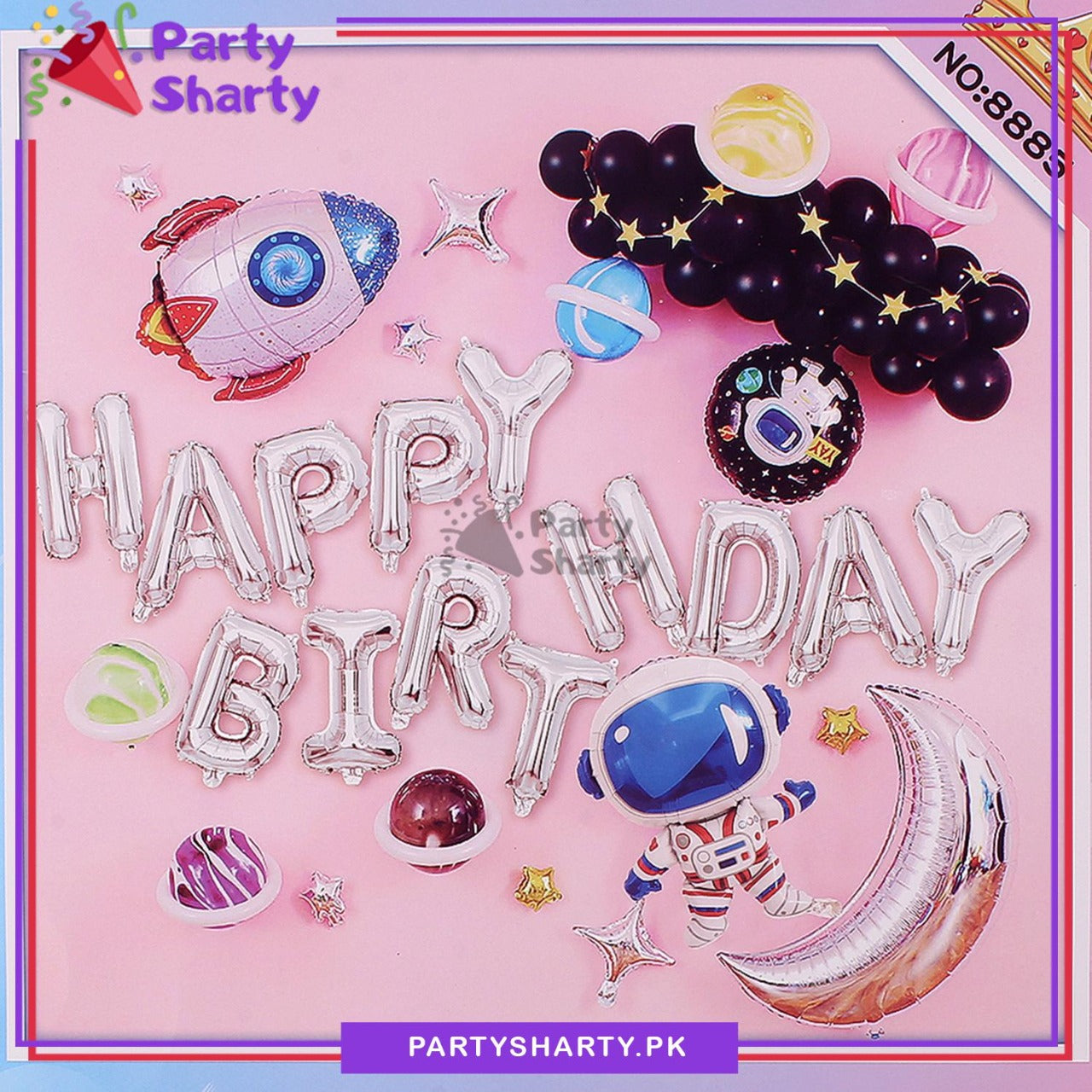 Happy Birthday Outer Space Theme Set for Space Theme Based Birthday Decoration and Celebration