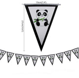 Panda Theme Party Flags Pack of 10 For Panda Birthday Theme Decoration