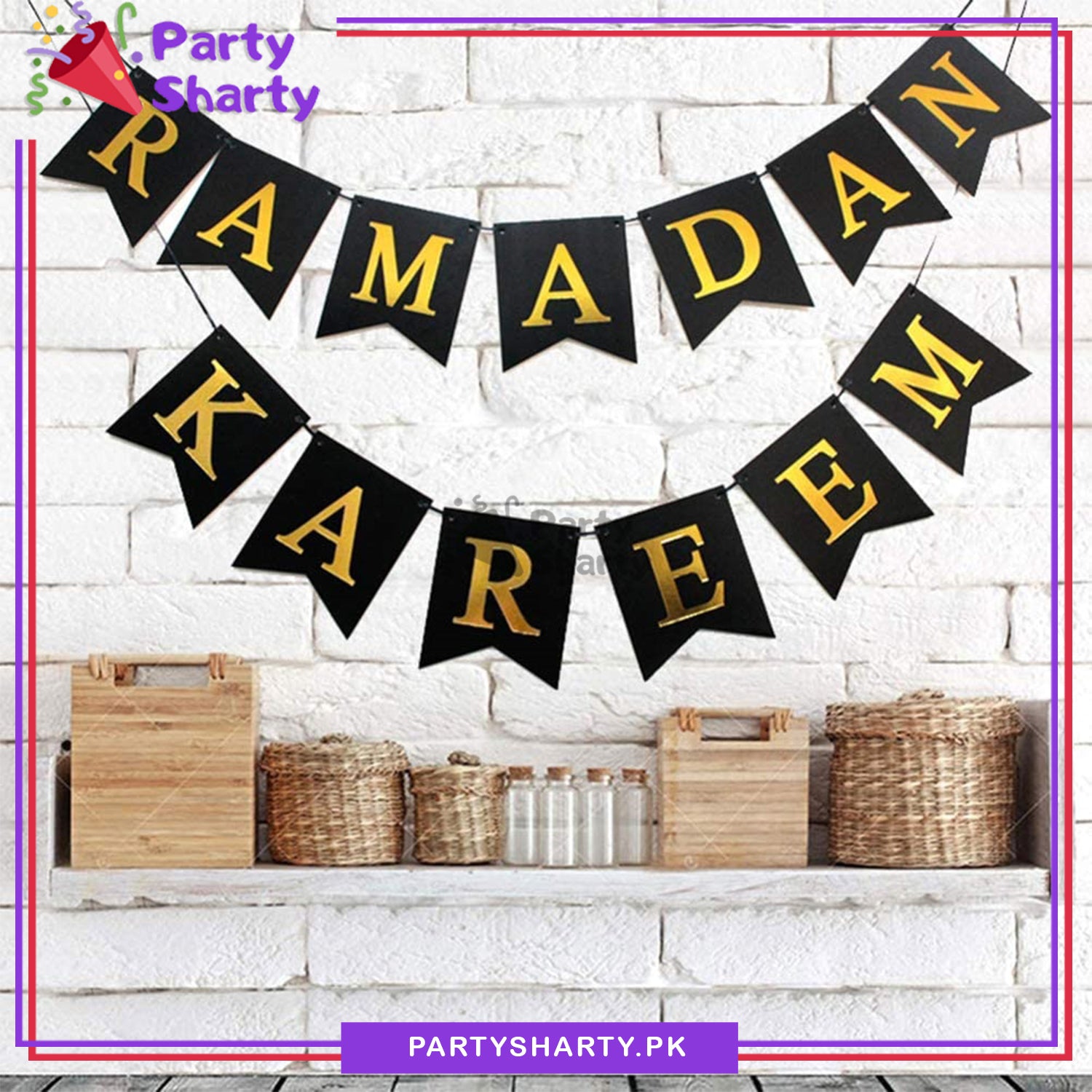 Ramadan Kareem / Mubarak Card Banner For Ramadan Iftar Party Decoration and Celebration