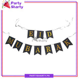 Eid Mubarak Black Card Banner For Eid Milan Party Decoration and Celebration