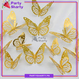 3D Butterfly Mirror Wall Sticker For Home & Event Decoration (Pack of 12)