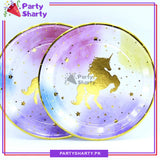 Sparkle Unicorn Theme Paper Plates For Theme Based Decoration and Celebration