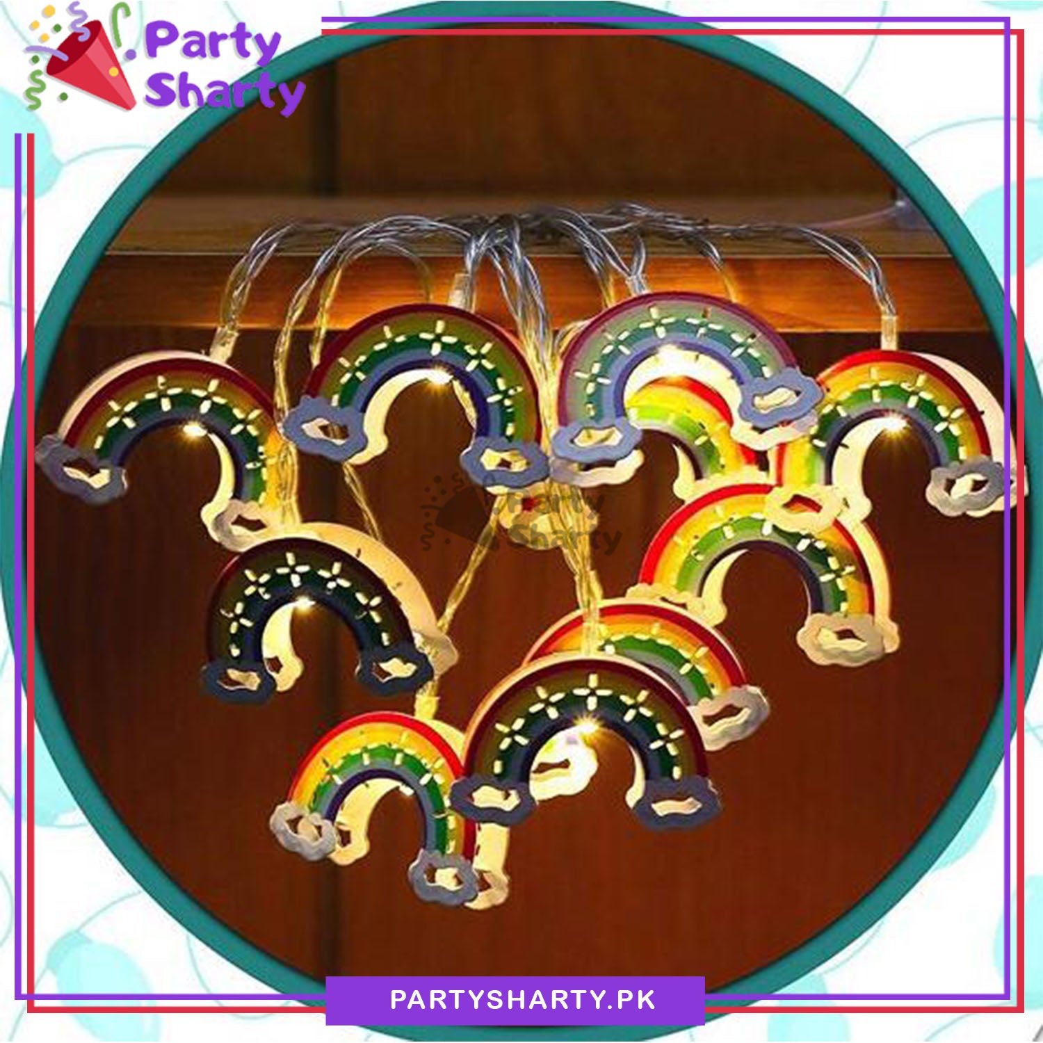 10 pcs Cloud Rainbow LED String Light Party Supplies For Birthday Party Decoration
