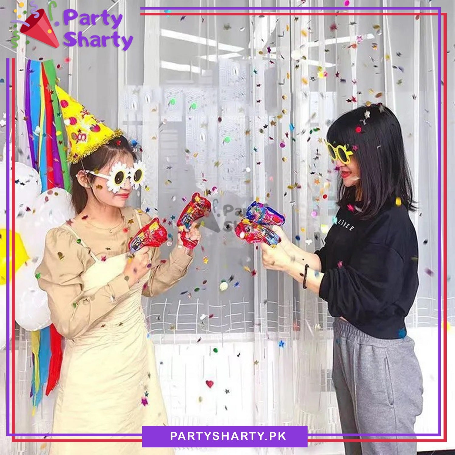 New Design Party balloon Pop Handheld Push Exploding Glitter Confetti ...