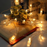 LED Photo Clip String Lights, Battery Operated / Warm Light