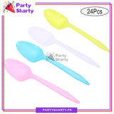 24pcs/set Plastic Spoon For Party Decoration and Celebration