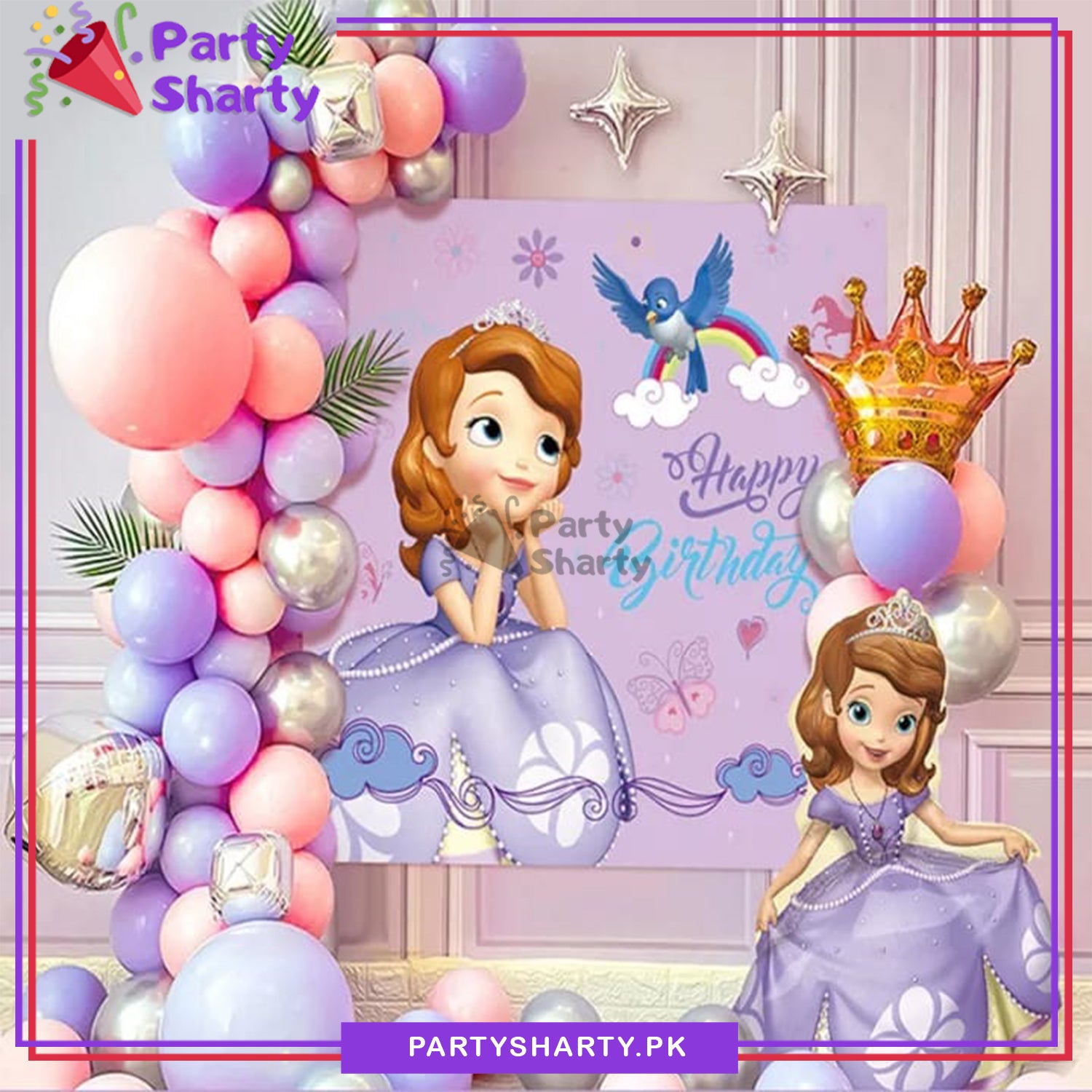 Happy Birthday Sofia Theme Set For Theme Based Birthday Decoration and Celebration