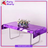 Metallic Plain Color Plastic Table Cover (137 x 183 cm) For Party Decoration and Celebration