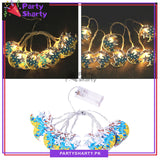 Ramadan Kareem Printed Crescent With Star Shaped Led Metal String Light For Ramadan Decoration And Celebration