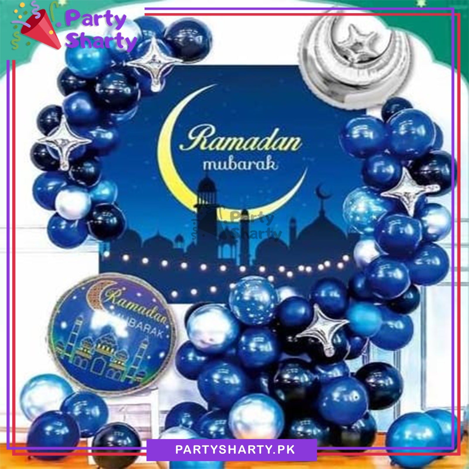 Ramadan Mubarak Blue Color Theme Set for Ramadan Decoration and Celebration