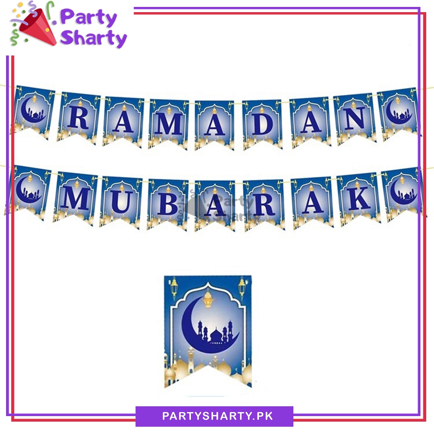 Ramadan Mubarak Card Banner For Ramadan Iftar Party Decoration and Celebration