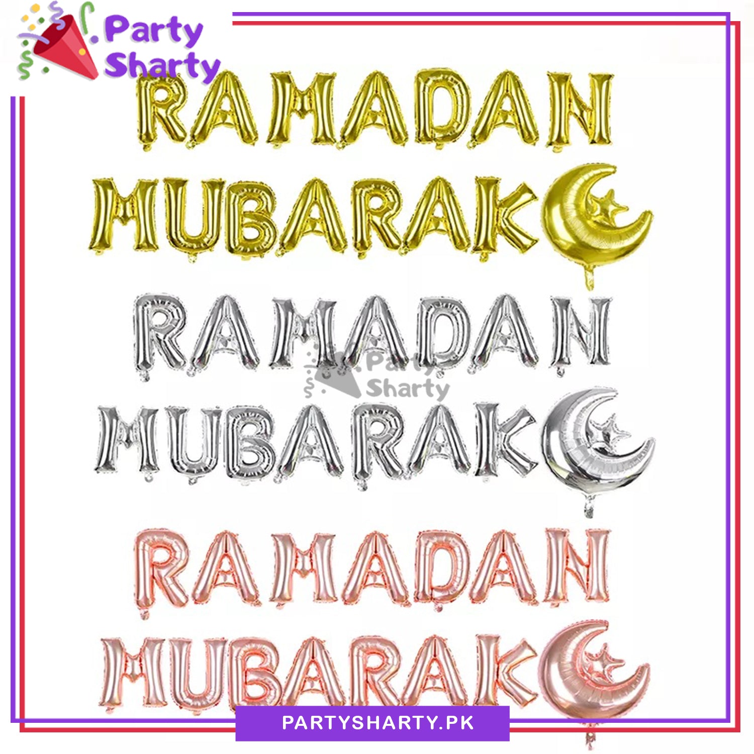 15pcs / Set Ramadan Mubarak Foil Banner For Ramadan Decoration and Celebration