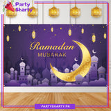 Purple & Golden Ramadan Mubarak Panaflex backdrop For Ramadan / Iftar Party Decoration and Celebration