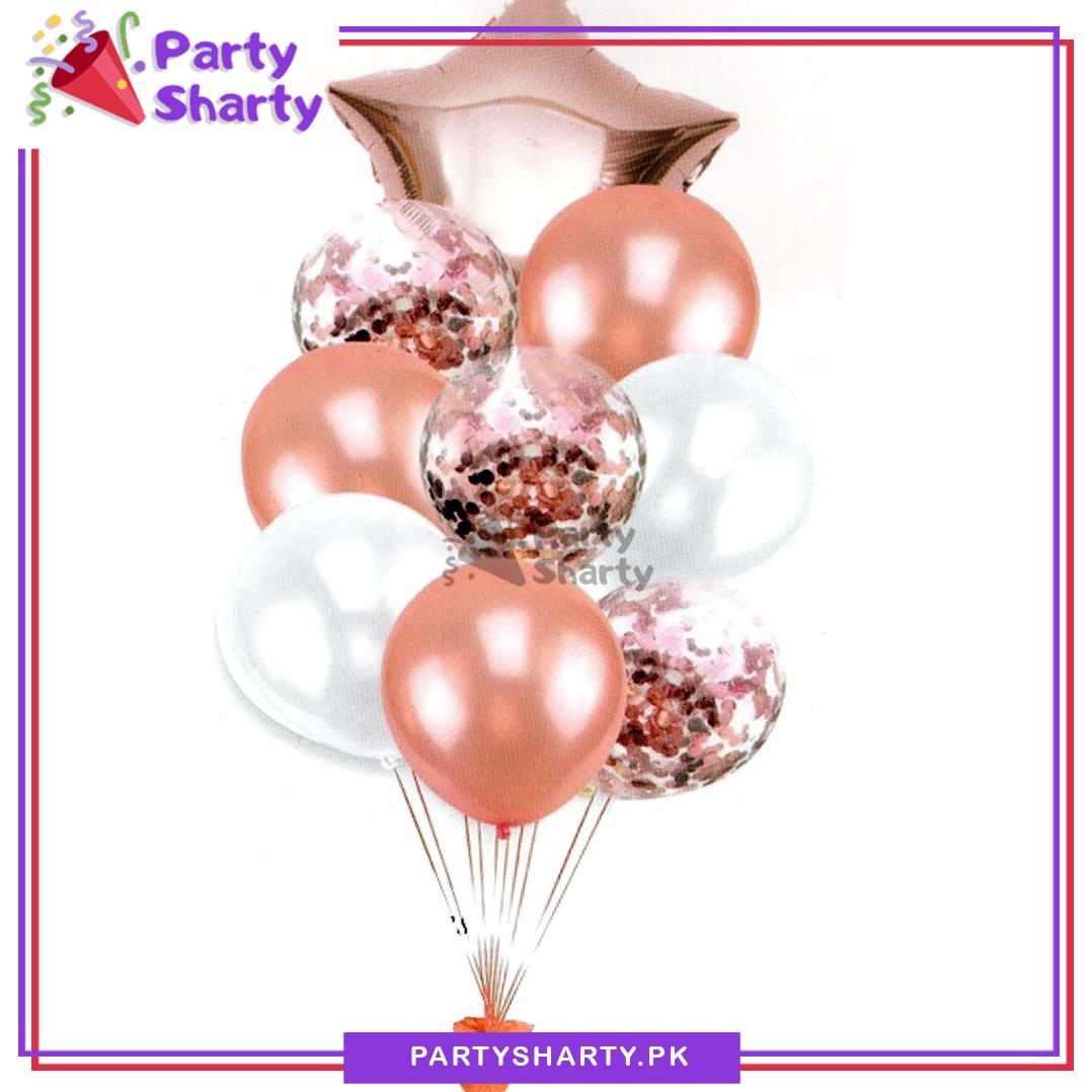 10pcs/set Rose Gold Balloon Theme For Rose Gold Theme Birthday Party Decoration and Celebration