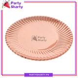 Rose Gold Party Disposable Paper Plates With Lining Corner For Party Event Decoration & Celebration