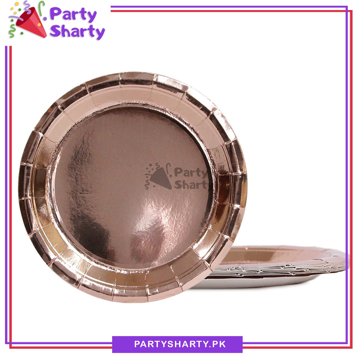 Rose Gold Party Disposable Paper Plates For Party Event Decoration & Celebration