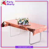 Metallic Plain Color Plastic Table Cover (137 x 183 cm) For Party Decoration and Celebration