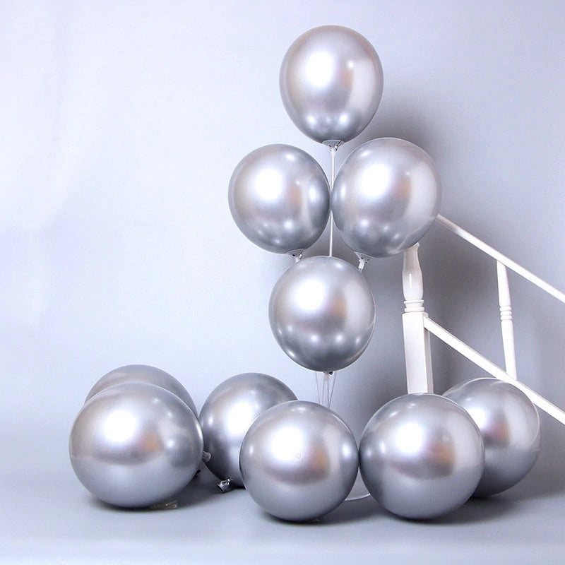 Metallic Chrome Balloons (Pack of 10) For Birthday, Wedding, Anniversary, Baby Shower Party Decoration