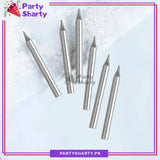Golden / Silver Birthday Party Candles (Pack of 6 Candles)