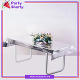 Metallic Plain Color Plastic Table Cover (137 x 183 cm) For Party Decoration and Celebration