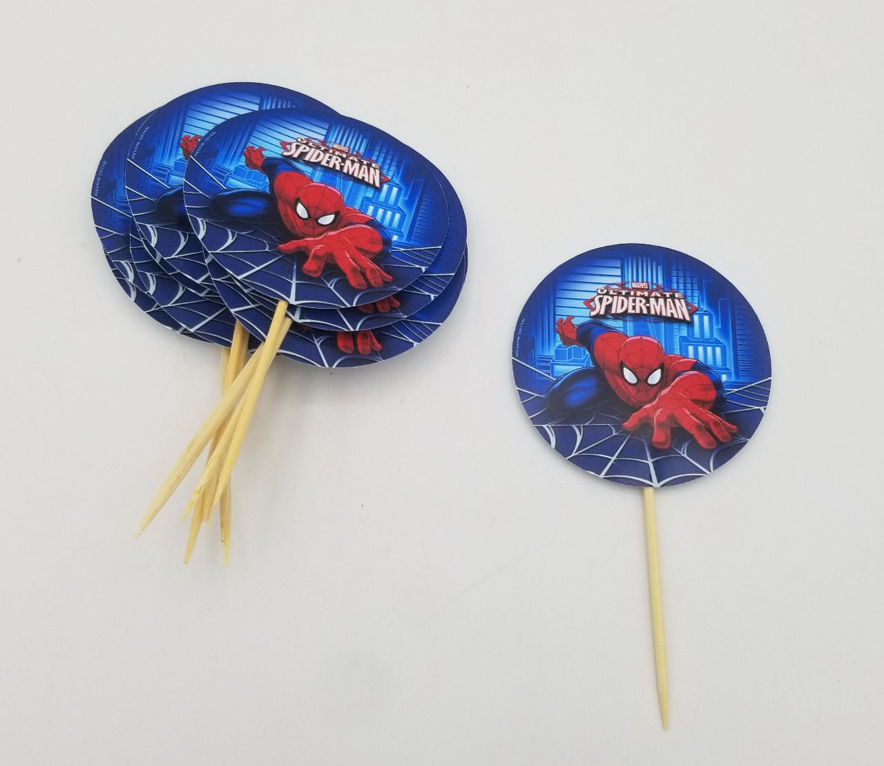 Spiderman Theme Cup Cake Topper for Spiderman Birthday Theme Party and Decoration