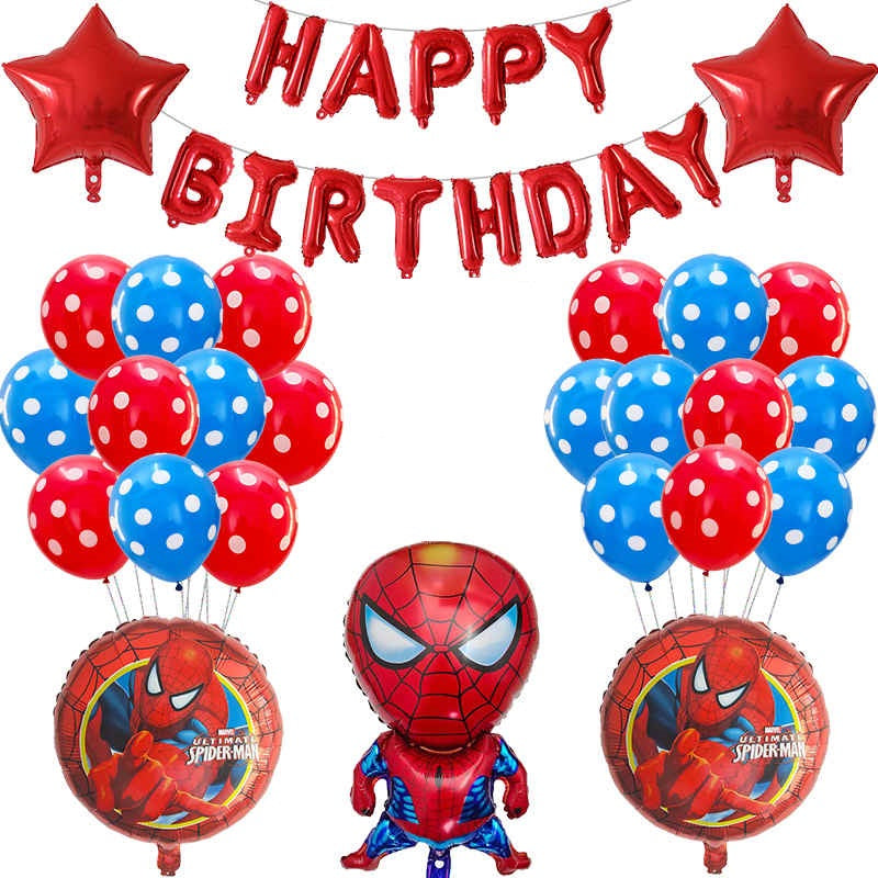 Red Spider Man Happy Birthday Theme Set for Birthday Decoration and Celebrations