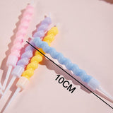 6Pcs/Set Birthday Candles Cake Candle Twisted Spiral Candle Multi Color Candy Theme