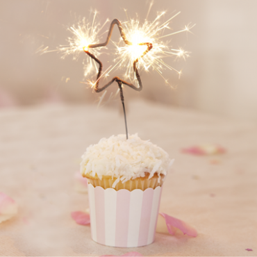 Star Heart Shaped Sparkle Candle Birthday Party 5cm Star Shaped