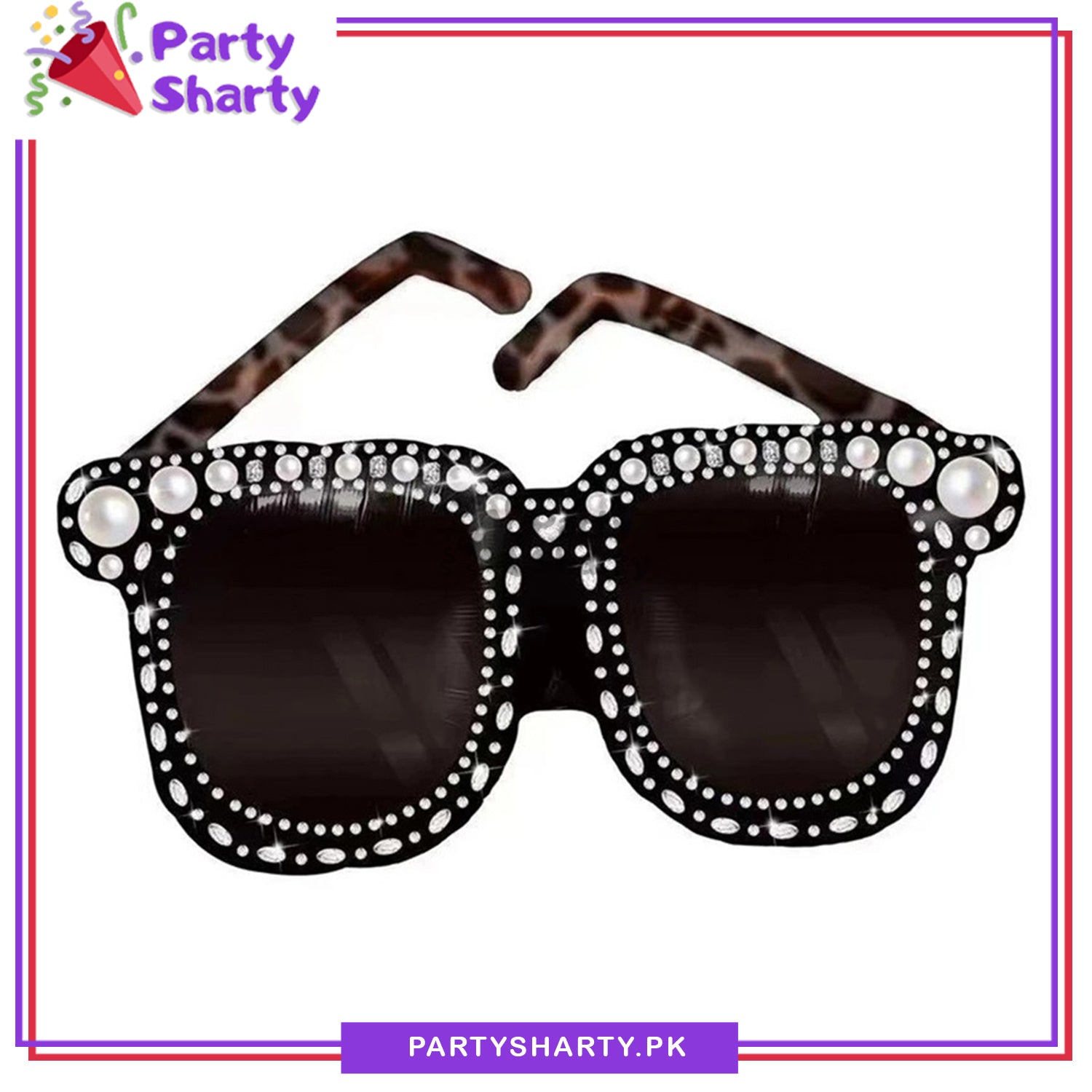 Stylish Black Glasses Foil Balloon For Rock Star Theme Party Decoration and Celebrations