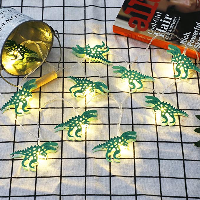 Dinosaur T-Rex String Light Creative Green Dinosaur Design Lovely Warm Light Fairy Light For Dinosaur Theme Decoration